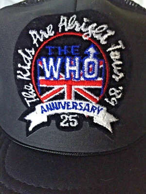 De colección The Who Kids Are Alright 1989 25 Aniversario Tour Camionero Sombrero Snapback Foto 1 de 4
