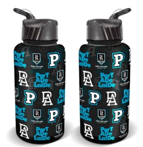 Port Adelaide Power Official AFL Team Logo 1Ltr Flip Drink Bottle BPA Free - Picture 1 of 1