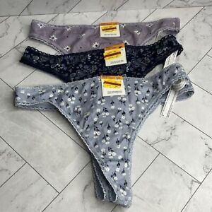 NWT Set of 4 Womens Charter Club Intimates cotton thong panties - Small 3 PAIR