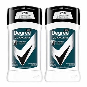 Degree Men UltraClear Antiperspirant Deodorant Black+White 2 Count 72-Hour Sweat - Picture 1 of 11