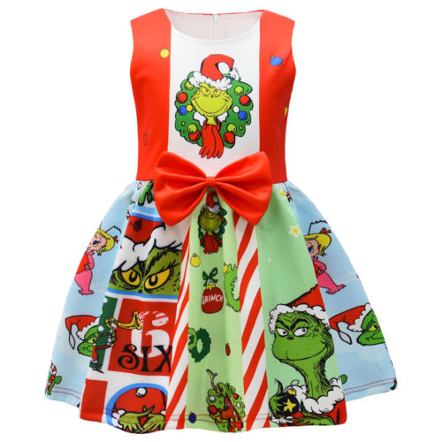 Kid The Grinch Cosplay Costume Dress Christmas  Party Fancy Dress Up Xmas Gifts