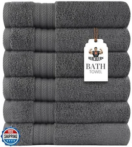 HERCULEAN Large Bath Towels 24 x 50 Pack of 6 | Quick Dry and Highly Absorben - Picture 1 of 5