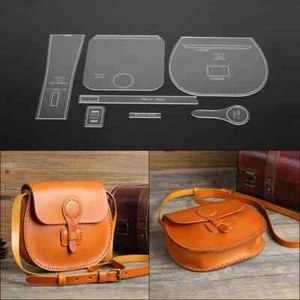 Borsa a tracolla vintage borsetta modello stencil 7 pezzi modello attrezzi pelle acrilica - Foto 1 di 24