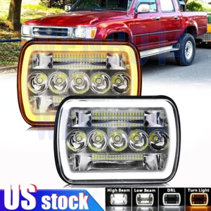 5X7" 7X6Inch Black LED Headlight Turn Signal DRL For Toyota Pickup Tacoma Celica - Picture 1 of 9