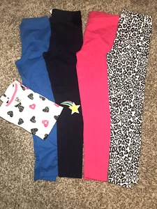 Gepunktetes Zebra Mädchen 5-teiliges Paket 4 Leggings 1 Oberteil Hose Shirt Langarm Gr. 12 - Bild 1 von 8