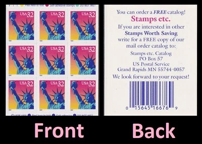 US 3122 Statue of Liberty 32c label block B (9 stamps) MNH 1997 - Image 1 of 3