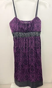 VTG Intrigue Strapless Cocktail Dress Womens L Purple Black - Picture 1 of 11