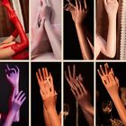 Women's Elegant Clear Lace Gloves Shiny Seamless Finger Hands