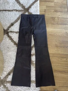 THEORY BROWN LEATHER PANTS SIZE 6 RARE RETAIL OVER $1200 - Picture 1 of 4