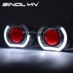 Sports LED Angel Eyes Halo Mini 2.5'' H1 HID Bi-xenon Projector Lens Headlights - Picture 1 of 12