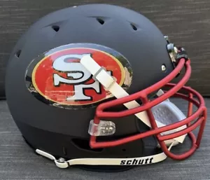 CASCO DE FÚTBOL AMERICANO AUTÉNTICO NEGRO MATE TAMAÑO COMPLETO SAN FRANCISCO 49ERS Máscara Blaze - Imagen 1 de 4