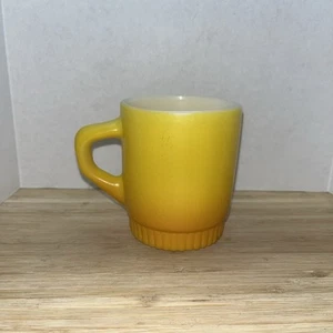 Mug Yellow Fire King Anchor Hocking Stackable Yellow Coffee Mug Vintage 1960’s - Picture 1 of 4