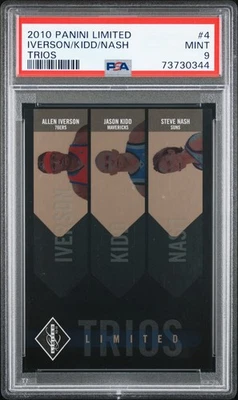 2010 PANINI LTD TRIOS #4 ALLEN IVERSON/JASON KIDD/STEVE NASH 26/149 PSA 9 - Image 1 of 2