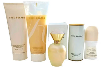 Avon Rare Pearls 1Cologne Spray 1.7oz 1Lotion 6,7oz1Shower Gel 1Powder 1Deodor💕 - Image 1 of 4