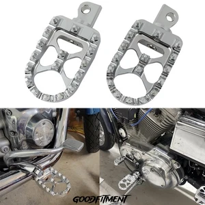 Wide MX Style Foot Pegs Rest Pedals For Harley Dyna Sportster XL883 1200 Bobber - Foto 1 di 15