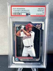 Bowman Chrome YOHANDY MORALES 2024 1st Prospect PSA 10 GEMA COMO NUEVO Nacionales - Imagen 1 de 2