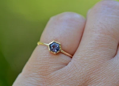 Hexagonal Spinel Ring 14kt Gold Ring - Image 1 of 4
