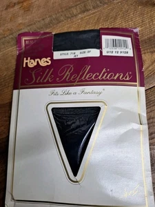 Hanes Silk Reflections Größe EF Extra Large schwarz transparent Control Top Strumpfhose - Bild 1 von 1