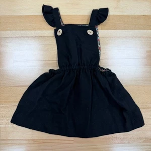 Zara Toddler Girl's Black Pinafore Jumper Dress size 12-18 Months - Picture 1 of 4