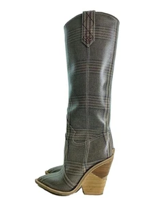 FENDI Italian Check Westernstiefel 35 braun gebraucht - Bild 1 von 5