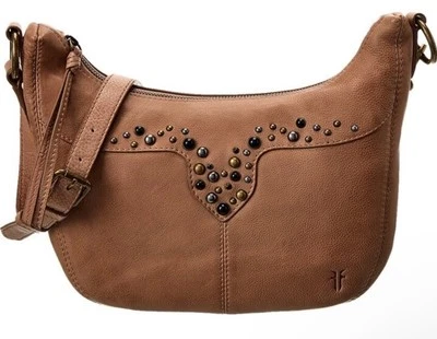 New FRYE CALLIE Studded Camel Tan Crossbody Shoulder Bag $258 - Image 1 of 4