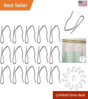 Versátiles ganchos de cortina de acero inoxidable - 58 piezas en forma de S para una fácil instalación Foto 1 de 4