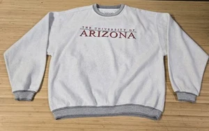 Vintage University of Arizona Sweatshirt Mens XL White Crewneck Striped Gear 90s - Picture 1 of 7