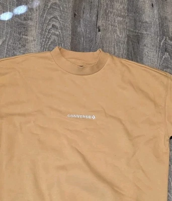 Sudadera para mujer Converse manga larga dorada mezcla de algodón talla pequeña súper suave Foto 1 de 4