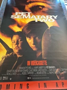 Vtg 90's PET SEMATARY TWO Horror Cult Movie Video Store 39"x26" Poster *E1 - Picture 1 of 6