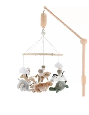 The Peanutshell Crib Mobile for Boys/Girls|Wooden Musical|12 Lullabies| Safari - Image 1 of 4