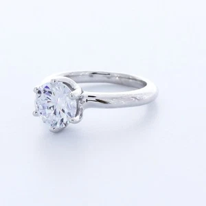 1.5 CT LAB-CREATED DIAMOND E/VS2 ROUND CUT 14K WHITE GOLD CLASSIC SOLITAIRE RING - Picture 1 of 3