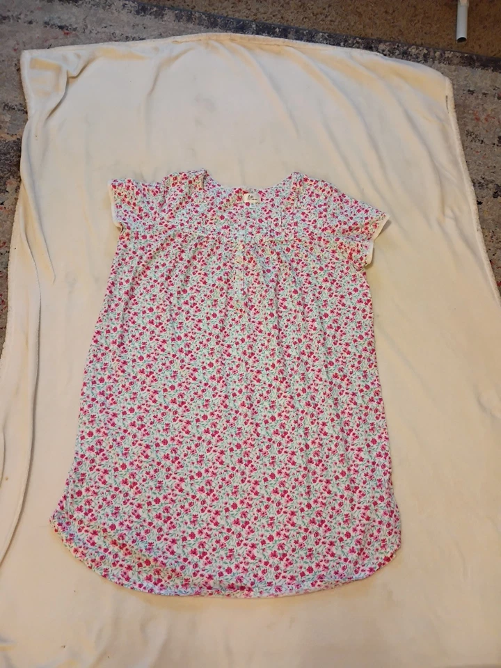 Camisón Floral Manga Corta Colección Aria XL Algodón Rosa Femenino Foto 1 de 4