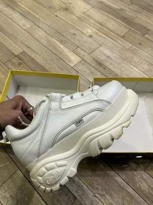 Size 10 US/ 9UK Buffalo London Low top Leather Chunky Platform Sneakers - White - Image 1 of 4
