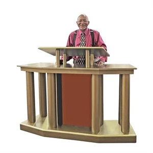 67" Wide Church Pulpit Deluxe Podium Lectern Debate Speech Wedding Event Funeral - Picture 1 of 12