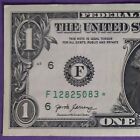 _ _F 12825083*_ _ STAR NOTE with extra ink _ Fancy Serial Number  $1 One Dollar