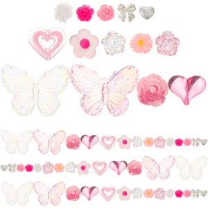 Flower Butterfly Hair Accessories Beads Bulk Cute for Jewelry Making - Picture 1 of 12