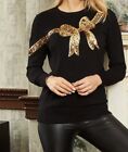 Sosander Black Knit Jumper With Gold Sequin Bow Size 10 ?