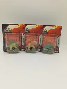 Lot Of 3 Jurassic World MicroCollection Figures Stegusaurus Triceratops Dimetron - Picture 1 of 4