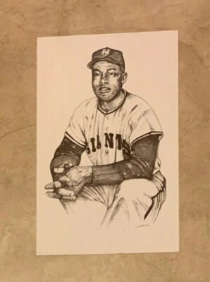 Monte Irvin New York Giants Postcard 1989 Ted Williams Thumper Litho Baseball - Image 1 of 2