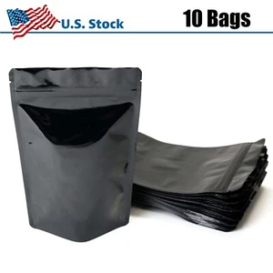 5.50" x 8.23" 4oz Resealable Stand Up Pouch - Solid Black (10PCS) - Picture 1 of 3