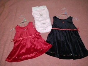 McBABY JUMPER DRESS PANTY VELOUR 6-9 MONTH 24 MONTH RED BLACK BABY GIRL GAL NEW - Picture 1 of 7