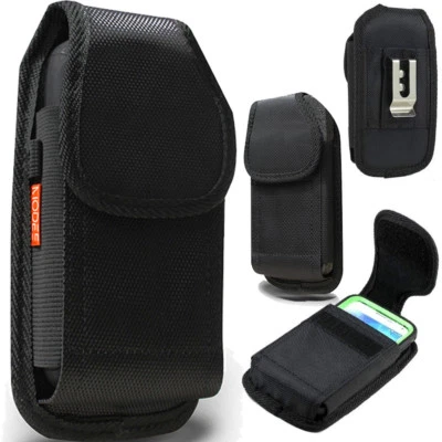 Black Rugged Nylon Holster Pouch Case Fits Smart Phone with Otterbox Cover ON - Image 1 of 4