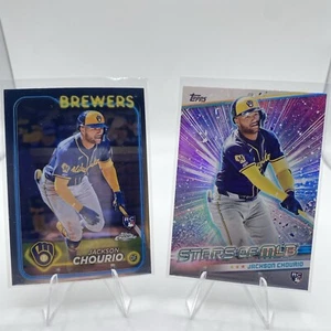 2024 Topps Chrome - #161 Jackson Chourio (RC) & SMLB-84 RC Milwaukee Brewers - Picture 1 of 5