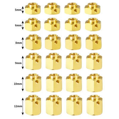 Brass 12MM Wheel Hex Extended Adapter for AXI03004(Capra) SCX10III AXI03007 - Image 1 of 4