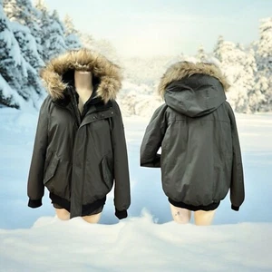 Calvin Klein, Mujer, Chaqueta de Invierno, Verde Oliva, Talla M, Capucha de Cuero Sintético.! - Imagen 1 de 20