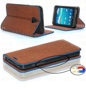 Luxury Leather Flip Cover Magnetic Stand Designer Wallet Case For Mobile Phones - Picture 1 of 18
