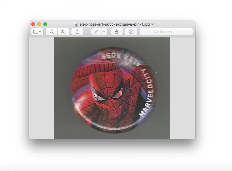 2018 SDCC San Diego Comic Con Alex Ross Art Pin / Button ~ Amazing Spiderman - Image 1 of 1