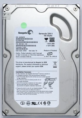Seagate Barracuda 160GB SATA Desktop Hard Drive Model ST3160812AS P/N 9BD132-188 - Image 1 of 2