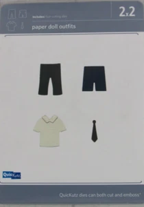 QuicKutz Paper Doll Outfits 2x2, 4 Cutting Die Set 4PK-2x2-0001 - Picture 1 of 2