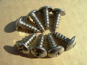 8 PACK STAINLESS STEEL LICENSE PLATE SCREWS 8-PACK NEVER RUST 8 SCREWS - Foto 1 di 12